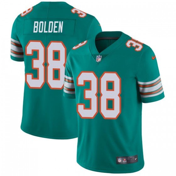 Youth Miami Dolphins #38 Brandon Bolden Nike Limited Alternate Vapor Untouchable Aqua Jersey inbean