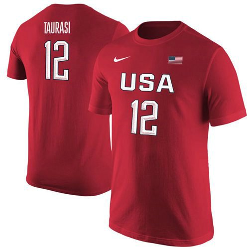 Team USA 12 Diana Taurasi Basketball Nike Name & Number T-Shirt Red inbean