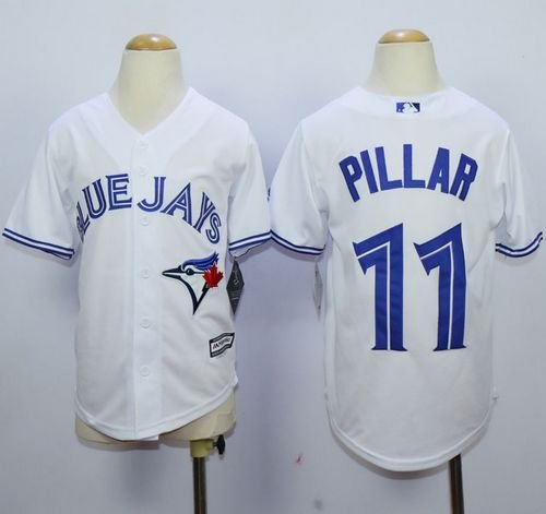 Youth Toronto Blue Jays #11 Kevin Pillar White Cool Base Stitched MLB Jersey inbean