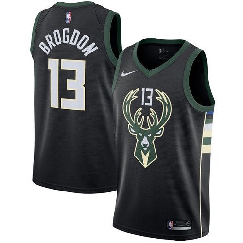 Youth Milwaukee Bucks #13 Malcolm Brogdon Black Basketball Swingman Statement Edition Jersey inbean