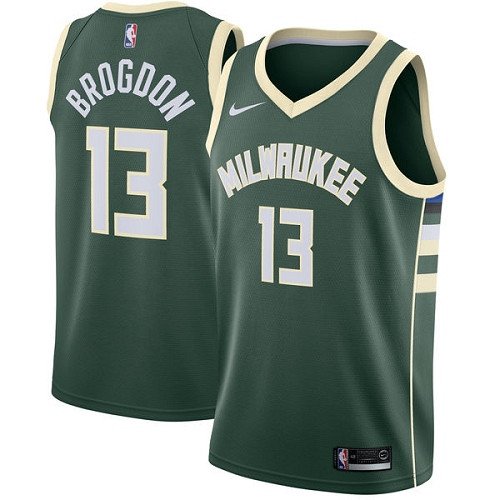 Youth Milwaukee Bucks #13 Malcolm Brogdon Green Basketball Swingman Icon Edition Jersey inbean