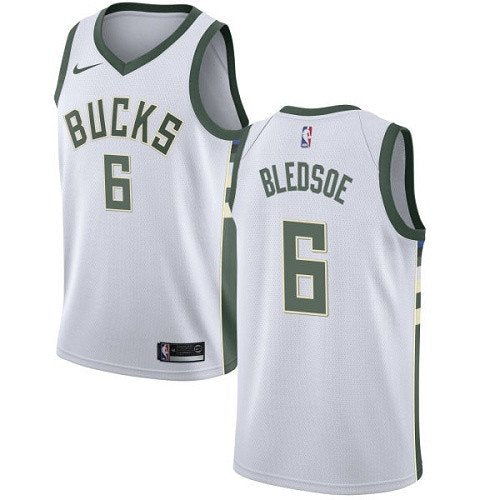 Youth Milwaukee Bucks #6 Eric Bledsoe White Basketball Swingman Association Edition Jersey inbean