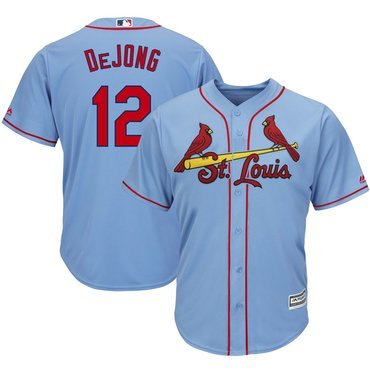 Youth St. Louis Cardinals #12 Paul DeJong Light Blue Alternate Cool Base Player Jersey inbean