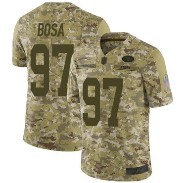 49ers #97 Nick Bosa Camo Youth Stitched Football Limited 2018 Salute to Service Jersey inbean