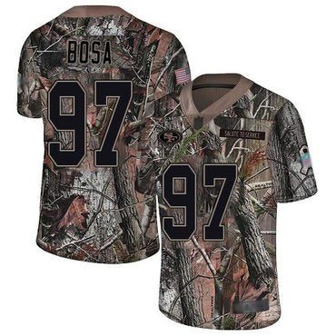 49ers #97 Nick Bosa Camo Youth Stitched Football Limited Rush Realtree Jersey inbean