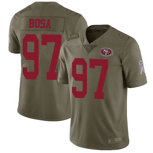 49ers #97 Nick Bosa Olive Youth Stitched Football Limited 2017 Salute to Service Jersey inbean