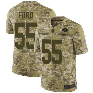 49ers #55 Dee Ford Camo Youth Stitched Football Limited 2018 Salute to Service Jersey inbean