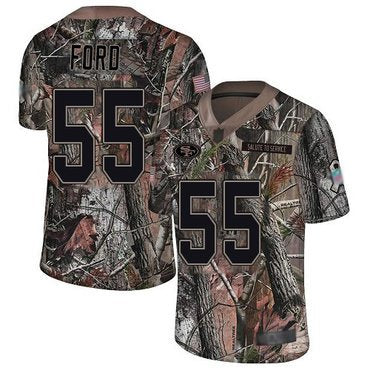 49ers #55 Dee Ford Camo Youth Stitched Football Limited Rush Realtree Jersey inbean