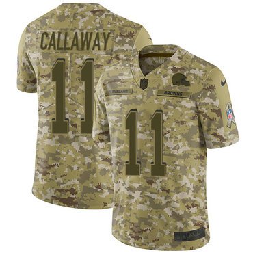 Browns #11 Antonio Callaway Camo Youth Stitched Football Limited 2018 Salute to Service Jersey inbean