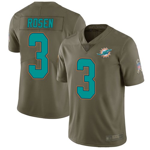 Dolphins #3 Josh Rosen Olive Youth Stitched Football Limited 2017 Salute to Service Jersey inbean