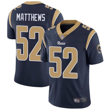 Rams #52 Clay Matthews Navy Blue Team Color Youth Stitched Football Vapor Untouchable Limited Jersey inbean