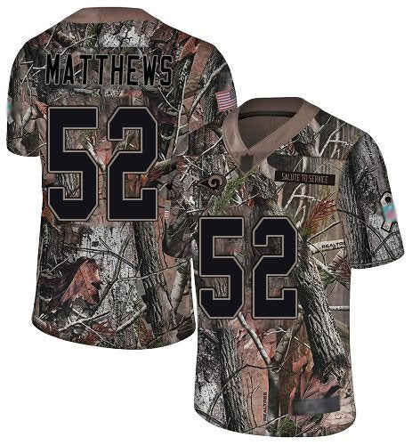 Rams #52 Clay Matthews Camo Youth Stitched Football Limited Rush Realtree Jersey inbean