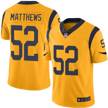 Rams #52 Clay Matthews Gold Youth Stitched Football Limited Rush Jersey inbean