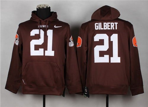 Nike Cleveland Browns #21 Justin Gilbert Brown Hoodie inbean