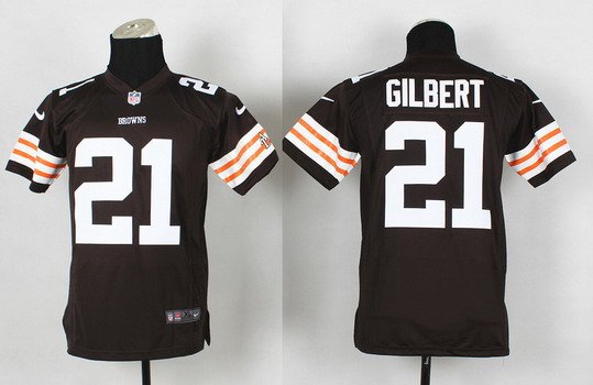 Nike Cleveland Browns #21 Justin Gilbert Brown Game Kids Jersey inbean