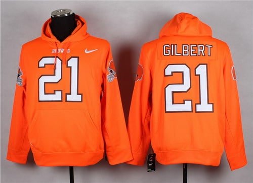 Nike Cleveland Browns #21 Justin Gilbert Orange Hoodie inbean