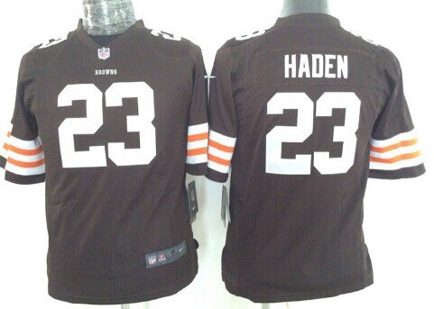 Nike Cleveland Browns #23 Joe Haden Brown Game Kids Jersey inbean