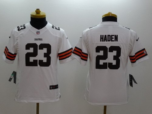 Nike Cleveland Browns #23 Joe Haden White Limited Kids Jersey inbean