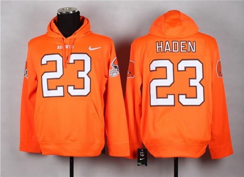 Nike Cleveland Browns #23 Joe Haden Orange Hoodie inbean