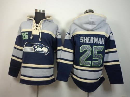 Seattle Seahawks #25 Richard Sherman 2014 Navy Blue Hoodie inbean