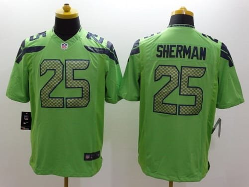 Nike Seattle Seahawks #25 Richard Sherman Green Limited Jersey inbean