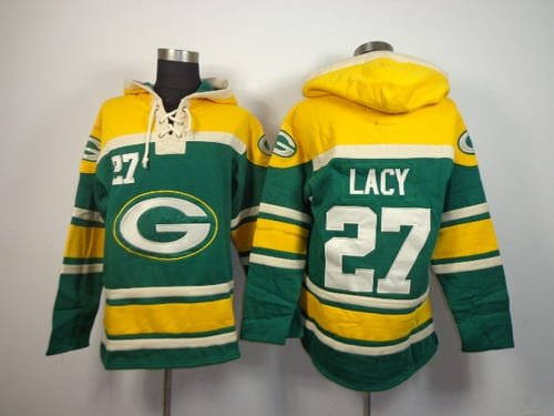 Green Bay Packers #27 Eddie Lacy 2014 Green Hoodie inbean