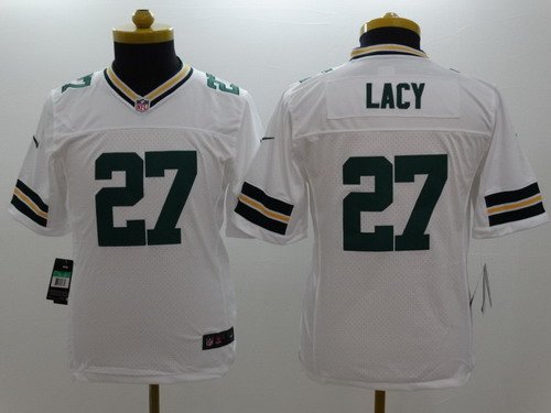 Nike Green Bay Packers #27 Eddie Lacy White Limited Kids Jersey inbean