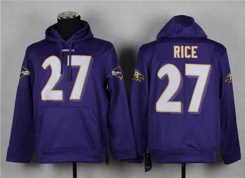 Nike Baltimore Ravens #27 Ray Rice Purple Hoodie inbean