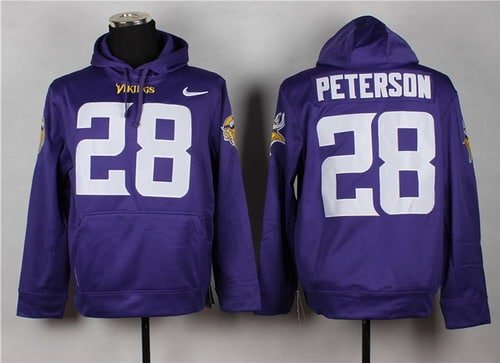 Nike Minnesota Vikings #28 Adrian Peterson Purple Hoodie inbean