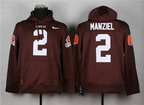 Nike Cleveland Browns #2 Johnny Manziel Brown Hoodie inbean