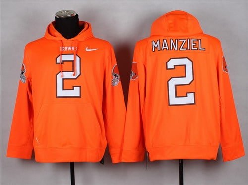 Nike Cleveland Browns #2 Johnny Manziel Orange Hoodie inbean