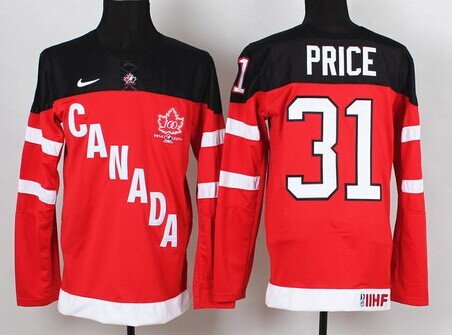 2014/15 Team Canada #31 Carey Price Red 100TH Jersey inbean