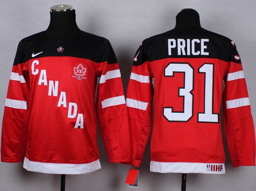 2014/15 Team Canada #31 Carey Price Red 100TH Kids Jersey inbean