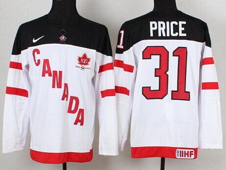 2014/15 Team Canada #31 Carey Price White 100TH Jersey inbean