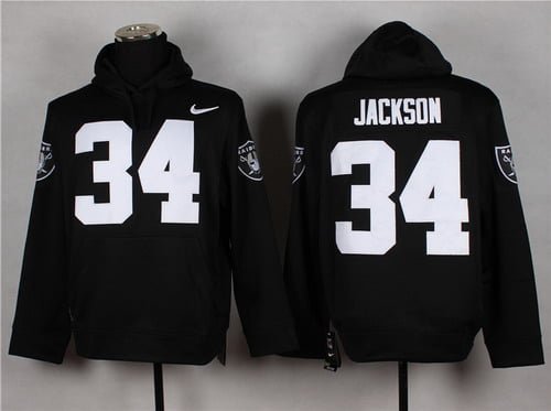 Nike Oakland Raiders #34 Bo Jackson Black Hoodie inbean