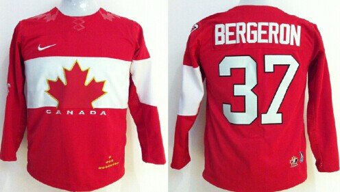 2014 Olympics Canada #37 Patrice Bergeron Red Kids Jersey inbean