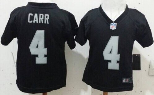 Nike Oakland Raiders #4 Derek Carr Black Toddlers Jersey inbean