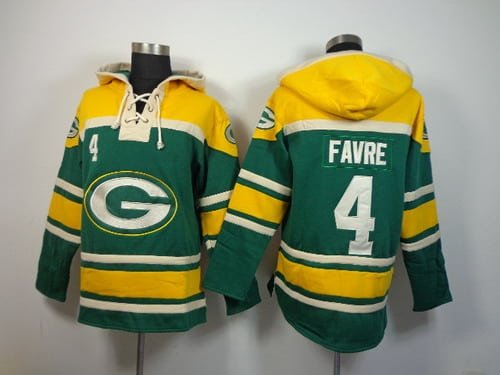 Green Bay Packers #4 Brett Favre 2014 Green Hoodie inbean