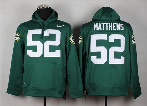 Nike Green Bay Packers #52 Clay Matthews Green Hoodie inbean