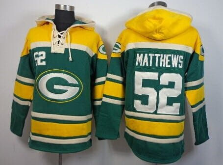 Green Bay Packers #52 Clay Matthews 2014 Green Hoodie inbean