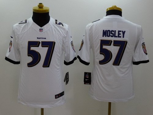 Nike Baltimore Ravens #57 C.J. Mosley 2013 White Limited Kids Jersey inbean