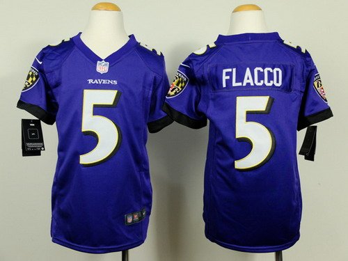 Nike Baltimore Ravens #5 Joe Flacco 2013 Purple Game Kids Jersey inbean