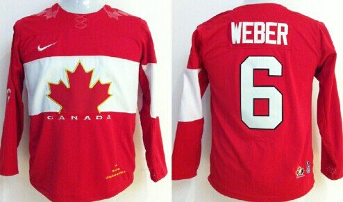 2014 Olympics Canada #6 Shea Weber Red Kids Jersey inbean