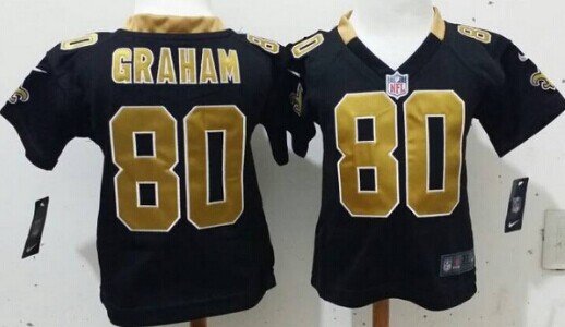 Nike New Orleans Saints #80 Jimmy Graham Black Toddlers Jersey inbean