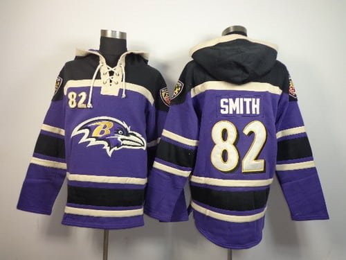 Baltimore Ravens #82 Torrey Smith 2014 Purple Hoodie inbean