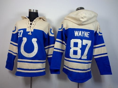 Indianapolis Colts #87 Reggie Wayne 2014 Blue Hoodie inbean