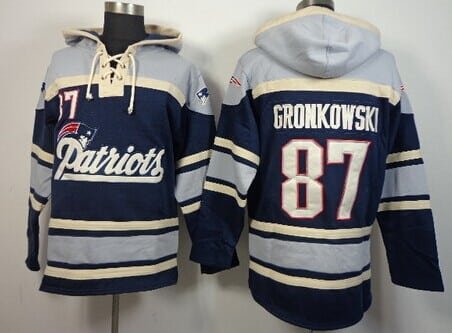 England Patriots #87 Rob Gronkowski 2014 Blue Hoodie inbean