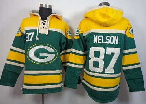 Green Bay Packers #87 Jordy Nelson 2014 Green Hoodie inbean