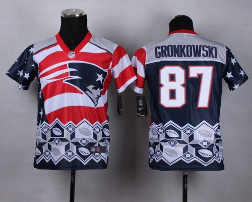 Nike New England Patriots #87 Rob Gronkowski 2015 Noble Fashion Kids Jersey inbean