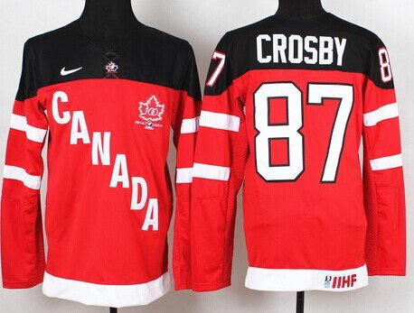 2014/15 Team Canada #87 Sidney Crosby Red 100TH Jersey inbean